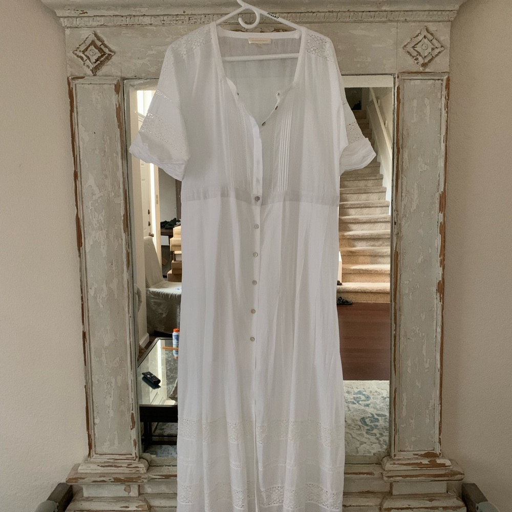 New, never worn LoveShackFancy Edie dress in white, XLarge.